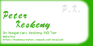 peter keskeny business card